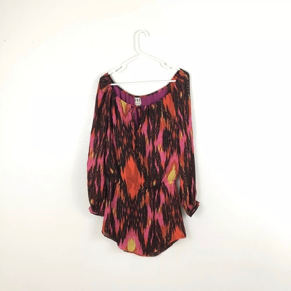 Haute Hippie 100% Silk Ikat Tie Dye Mini Dress - Picture 2 of 5